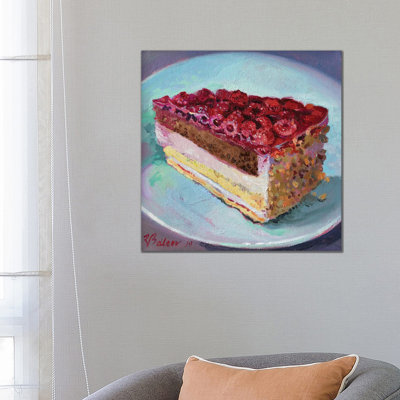 Slice Of Raspberry Pie by Katharina Valeeva - Wrapped Canvas Painting