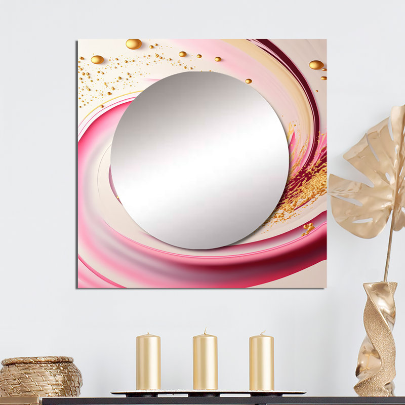 Gherardo - Miroir mural de salon moderne, 29 po x 29 po
