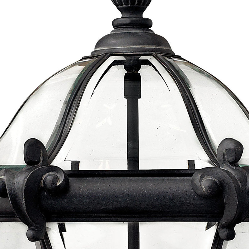 San Clemente 3 -Bulb 22" H Mains only Outdoor Hanging Lantern, Museum Black