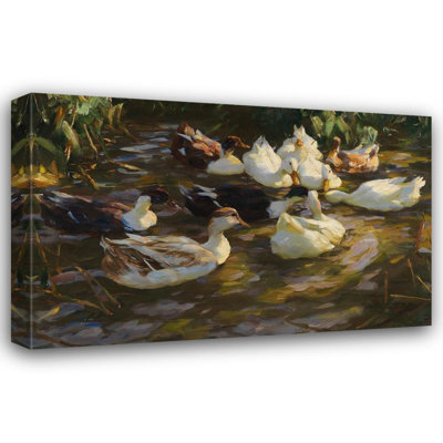 "Ducks in the Pond" by  Alexander Koester - Gallery Wrap Canvas Wall Art