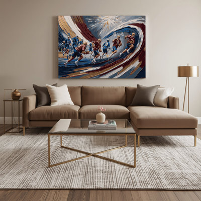 Sports Lacrosse Gray Canvas Wall Art