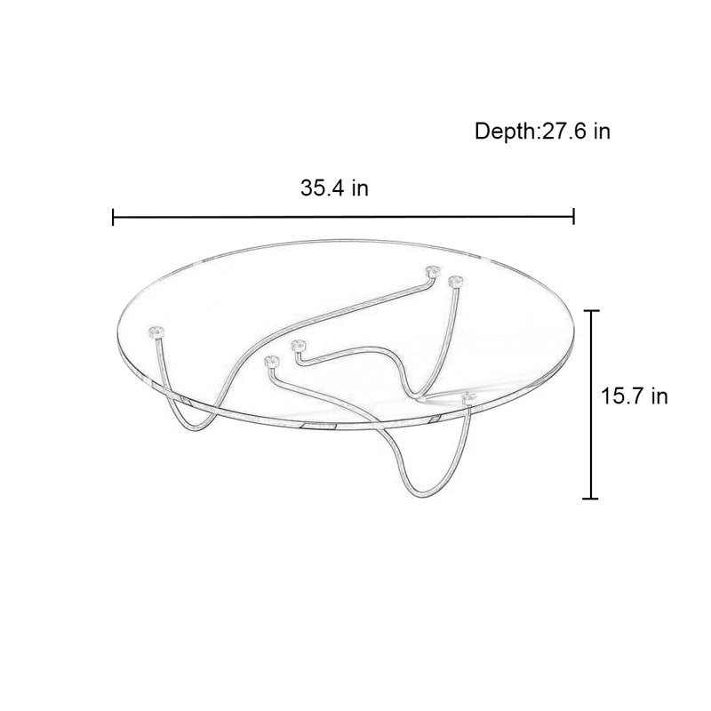 Table basse Creative, H 15,7 po x L 35,4 po x l 27,6 po