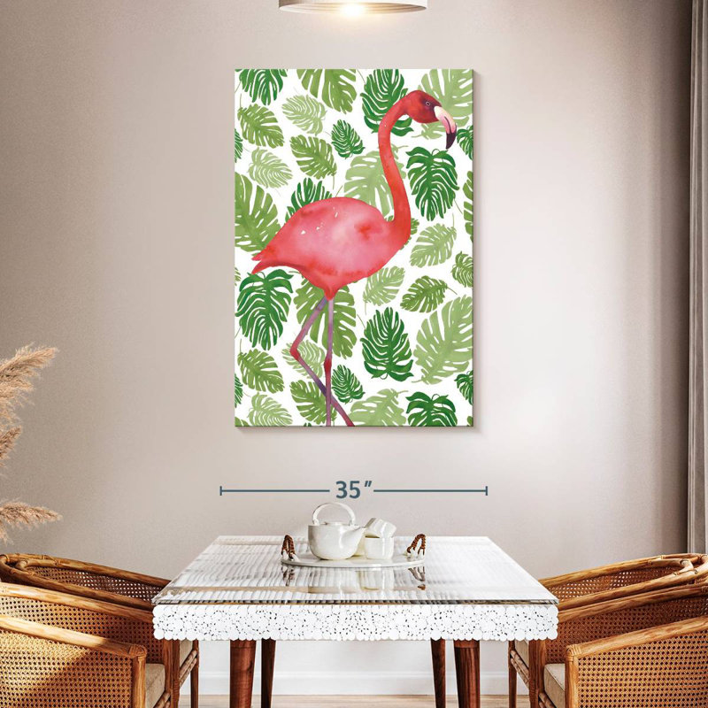 Brampt Tropical Flamingo I, 48" H x 32" W