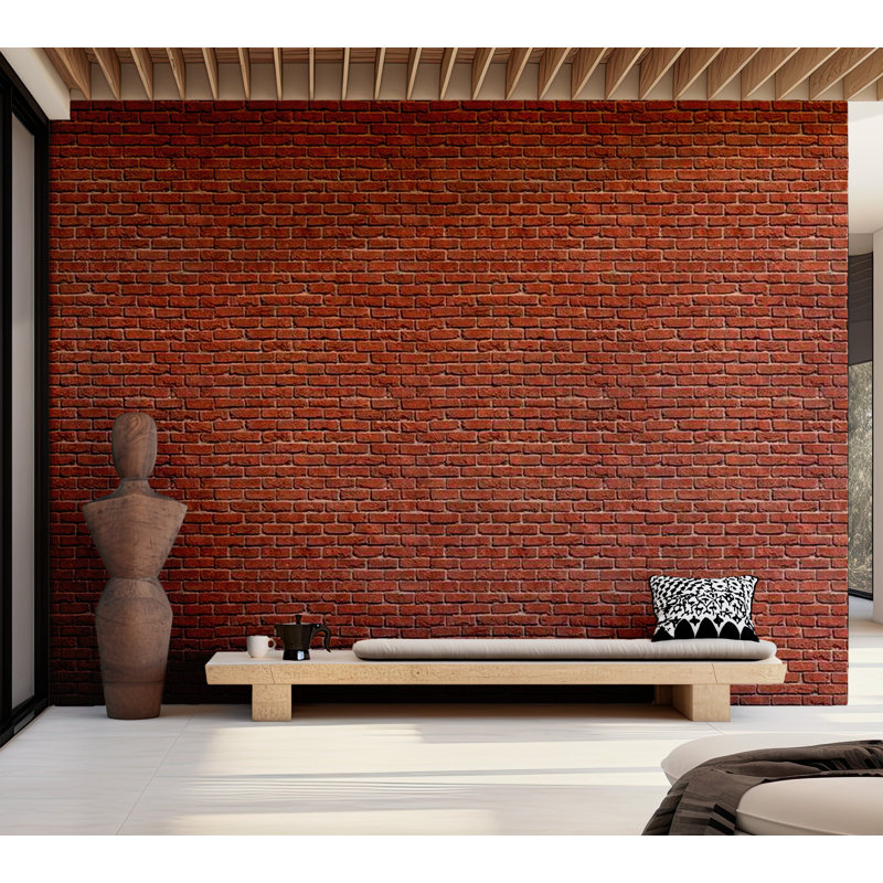 Murale brique rouge, L 90 po x l 118 po