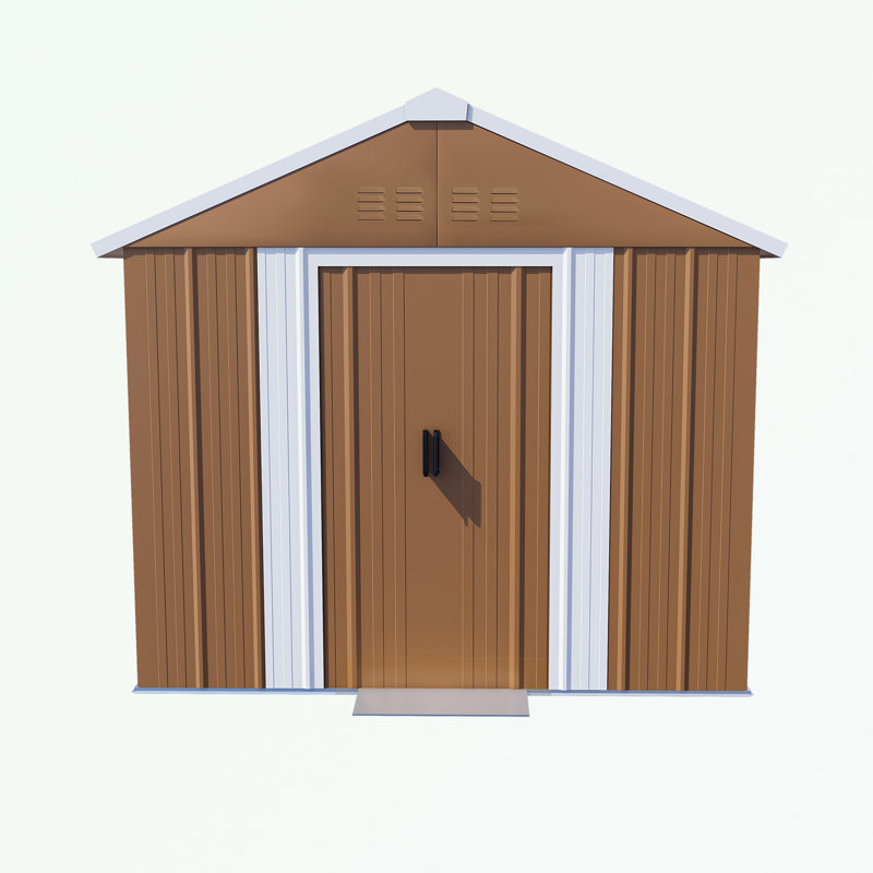 Remise de rangement en métal avec évents et portes doubles