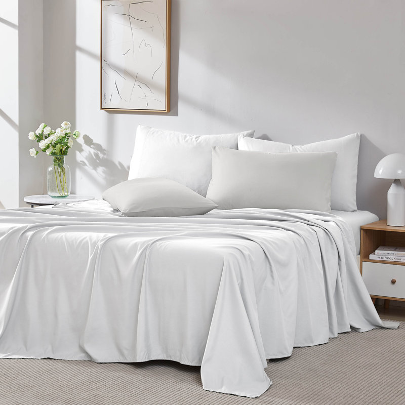 Eldon Microfiber Two Pillow Cases by Southshore Fine Linens, King Pillowcase, Light Gray