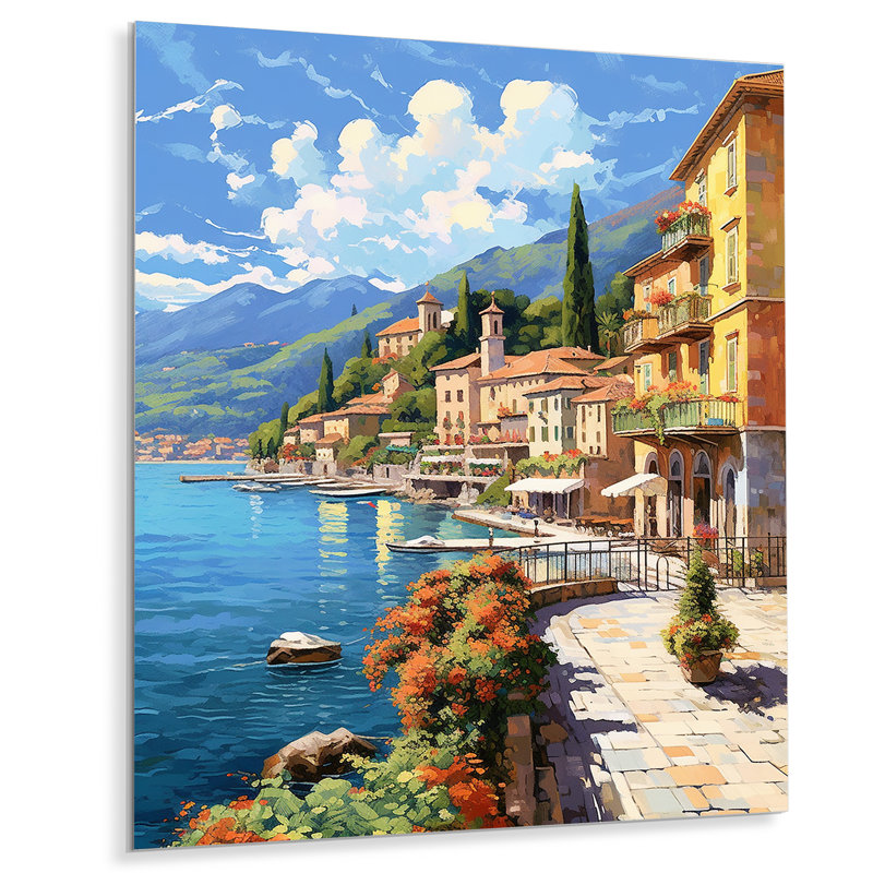 La Dolce, plage italienne II sur impression métallique, H 20 po x l 12 po