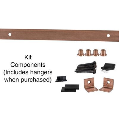 Black Steel Single Door Barn Door Hardware Kit Standard Single