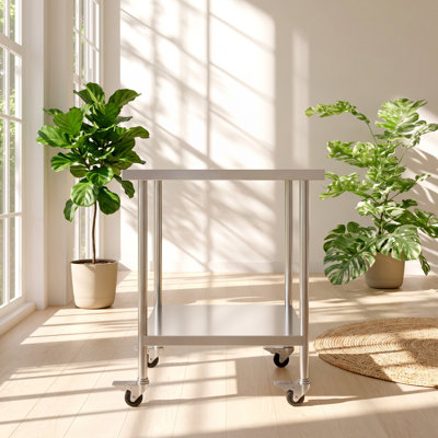 Table de travail à rouler en acier inoxydable L 39,57 po x P 33,07 po x H 5,12 po VEVOR