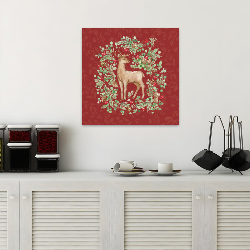 Nordic Winter Ii, art contemporain des Fêtes, H 18 po x l 18 po