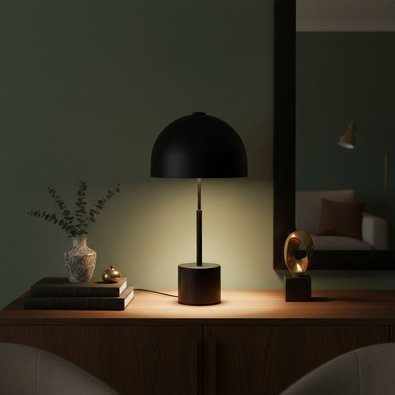 Lampe de table champignon en métal 21 po Auerbach