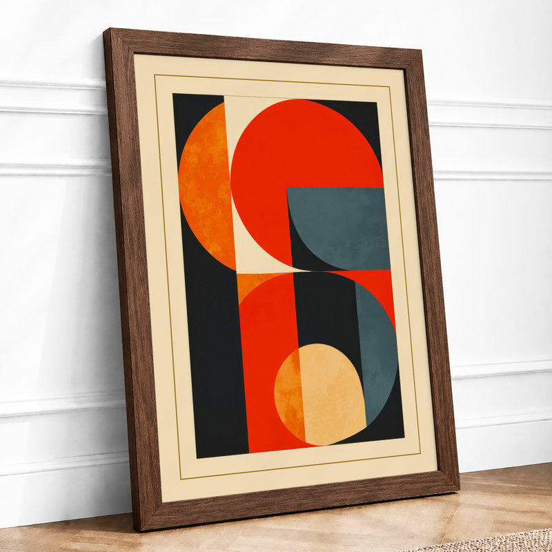 Geometric Harmony Art Deco - Framed Print, A2 - 59.4 x 42.0 cm, Walnut