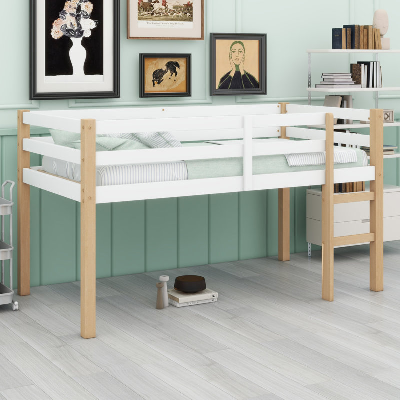 Wooden Loft Bed With Ladder