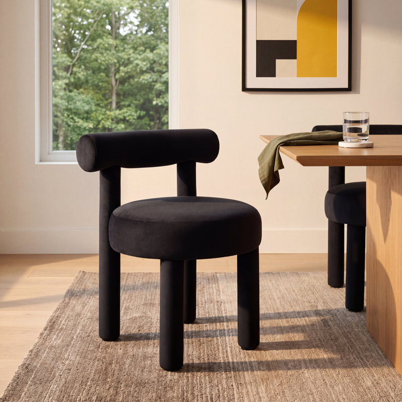 Cecilia Velvet Dining Chair, Black Velvet