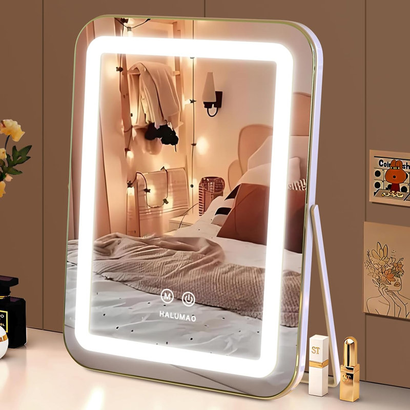 Miroir de maquillage lumineux 14,5 ", miroir de maquillage à DEL avec lumières