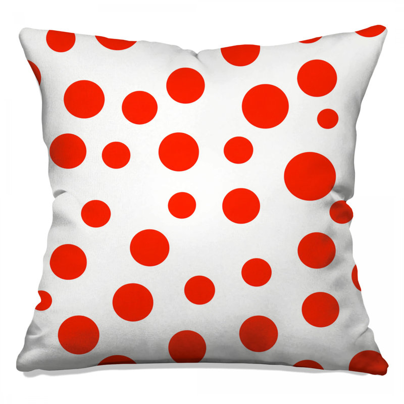 Polka Throw Pillow, Pattern Double Sided Pillows, 16 x 16 inches