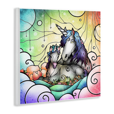 Plaque murale déco style licorne, design par Mandie Manzano