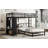 Twin Over Twin Bunk Bed With Built-In Wardrobe, Metal Bunk Bed With Trundle, Foldable Desk, Ladders, Noise-Reduced Design, Black-1151680301
