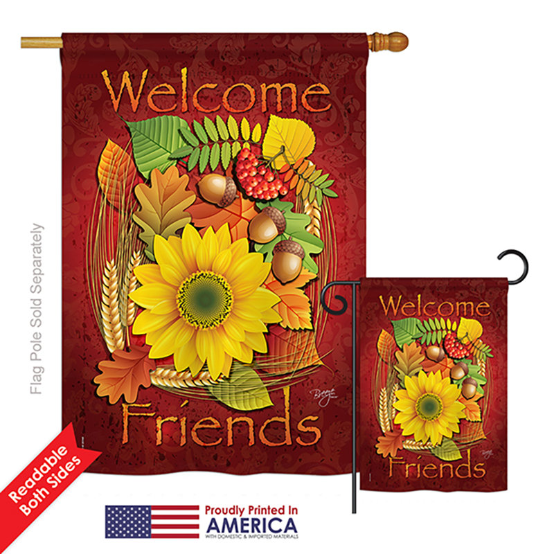 Double Sided Polyester Thanksgiving Flag Set