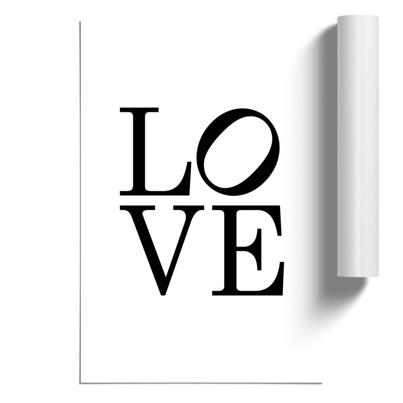 Love Lean - Unframed Typography, 59cm H x 42cm W x 0.1cm D