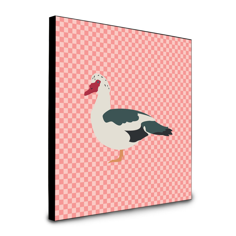 Panneau mural d’art canard muscovy Tante, Rose