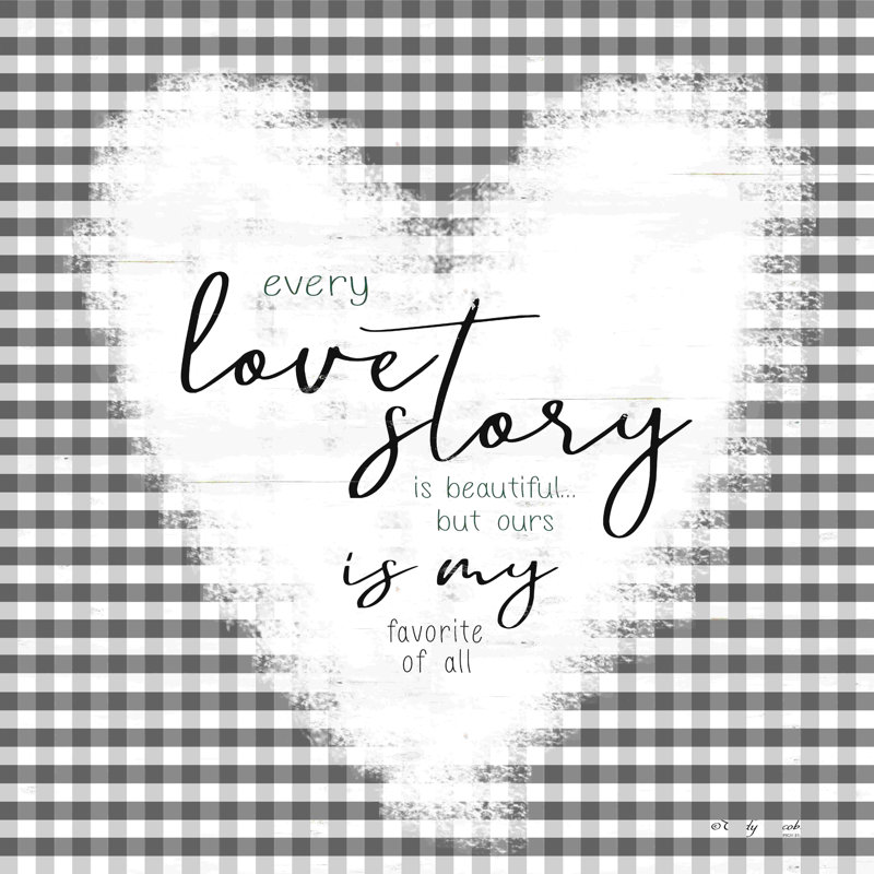 Love Story - Art textuel, H 12 po x l 12 po, Non, Toile tendue