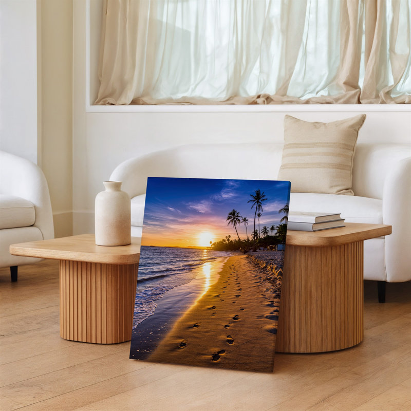 Reproduction d'art sur toile, "Sunset with Sunset", H 12 po x l 9 po