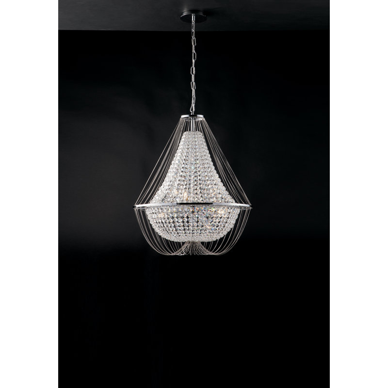 Goza 6 - Light Crystal Chandelier, Chrome
