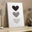 Impression sur toile Calm Minimalist Black Grey Heart - Urban Studio-2036388863