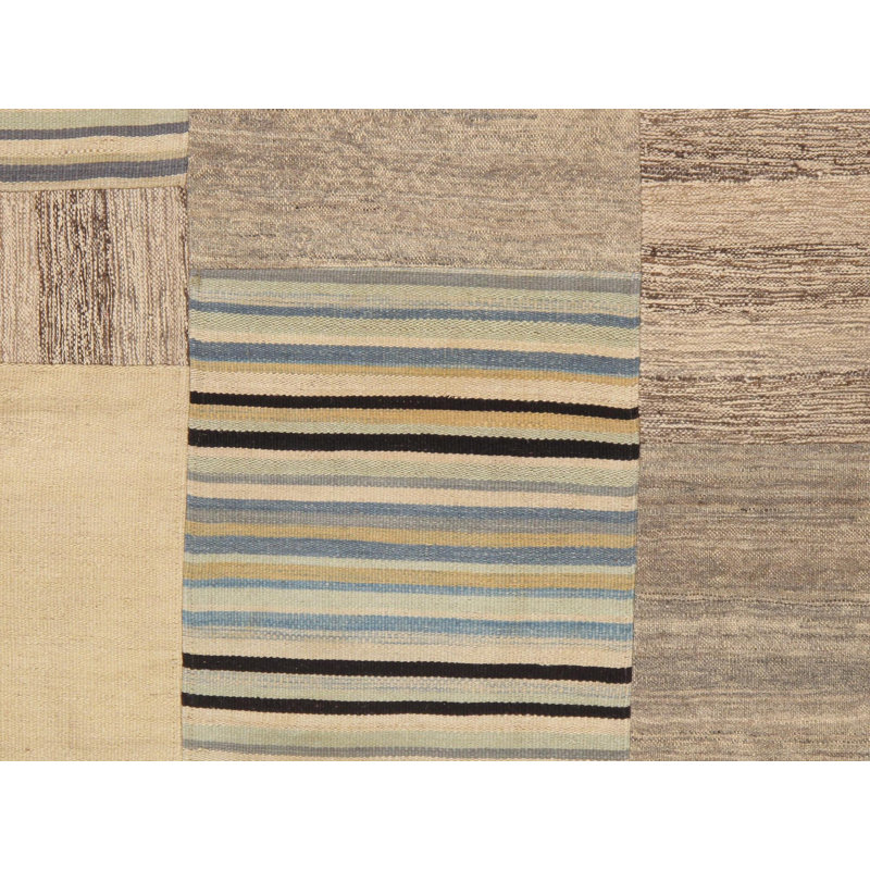 Canvello Vintage Patchwork Multi Lamb's Wool Area Rug- 6'6" X 7'11"