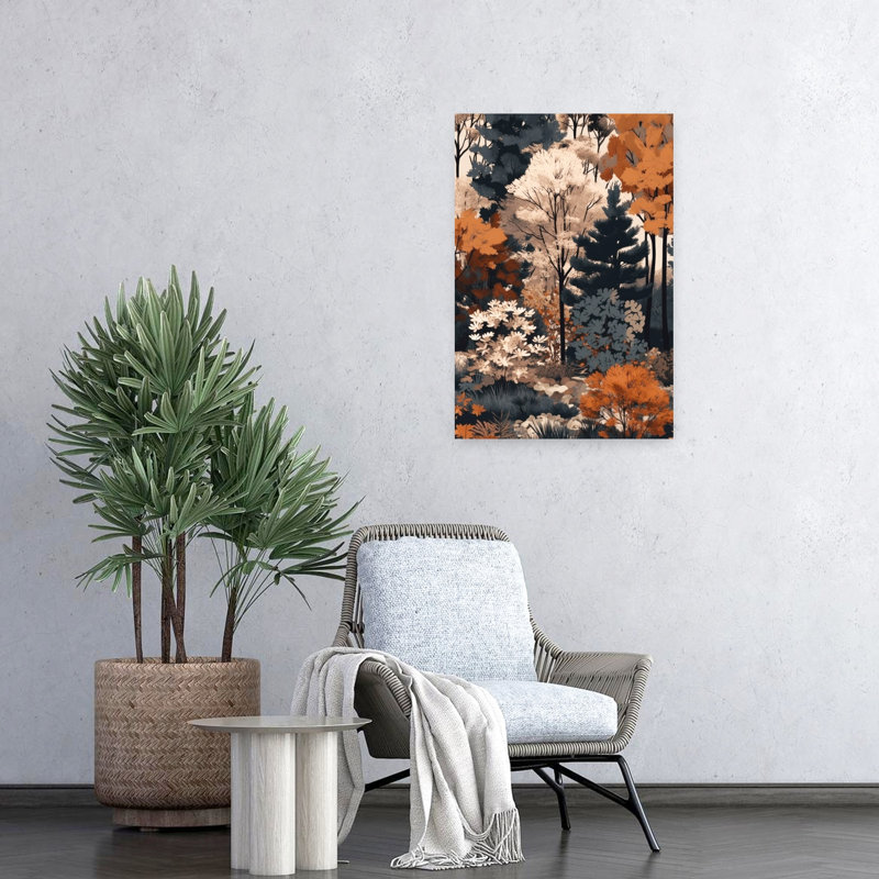 Art contemporain, paysage de forêt abstrait, H 24 po x l 16 po