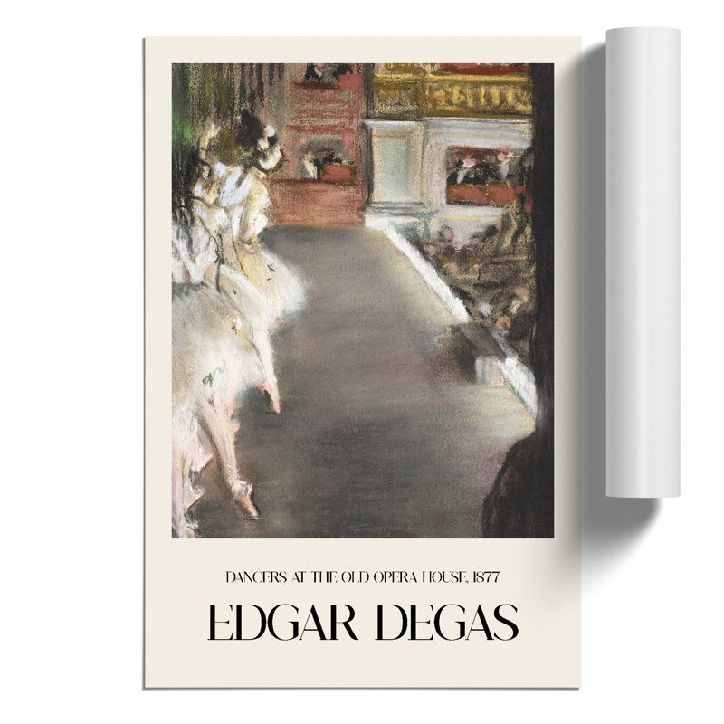 Ballet Ballerina Dancers at the Old Opera House Print by Edgar Degas - Frameless Print, 42cm H x 30cm W x 0.1cm D