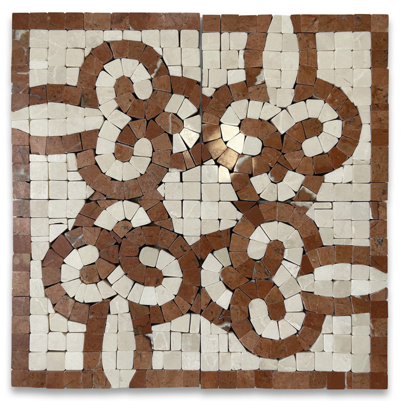 Carreau de mosaïque en marbre 4 po x 4 po Arrow