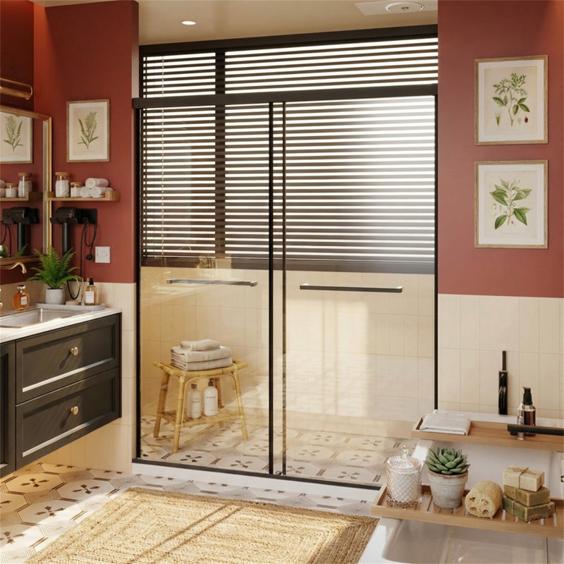 Porte de douche sans cadre 60X72
