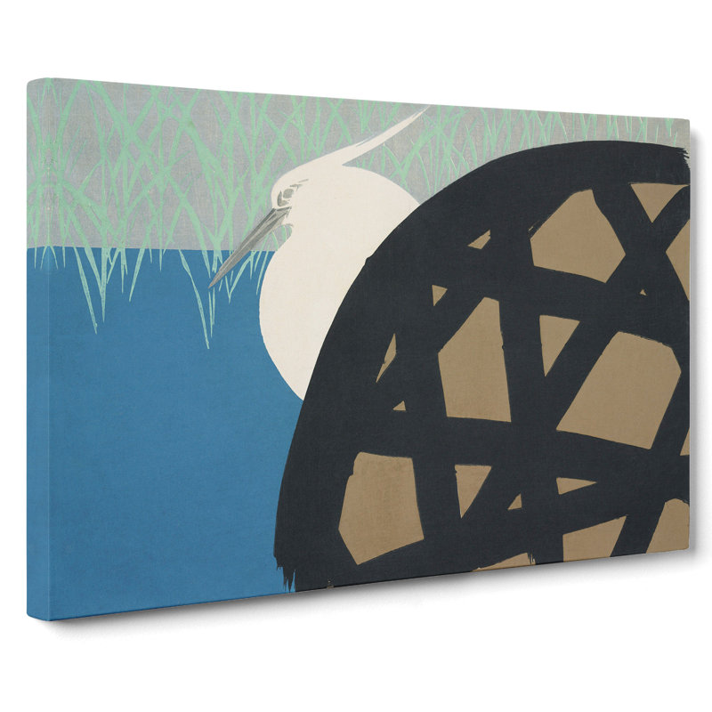 White Heron by Kamisaka Sekka - Wrapped Canvas, 50cm H x 76cm W x 3cm D