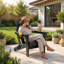Chaise pliante Mallette Adirondack en PEHD à texture de bois avec porte-gobelet-103547251
