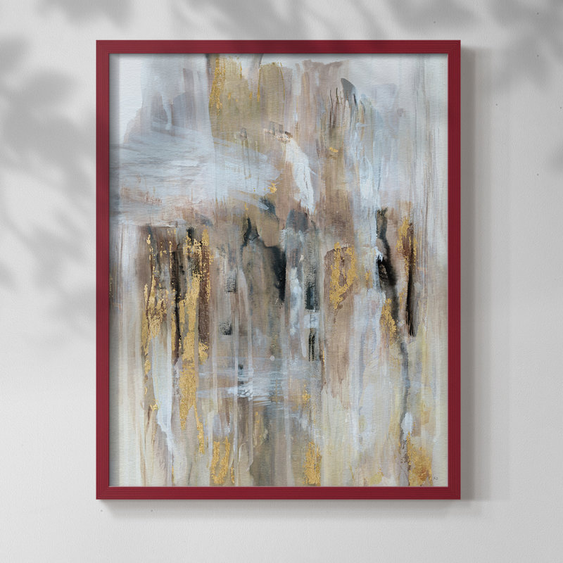 Reproduction encadrée en or doré - Bois massif, H 21 po x l 17 po, Rouge