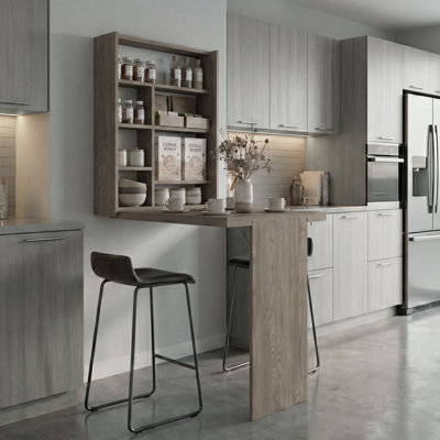 Siena Wall-Mounted Bar Cabinet with Fold-Down Table Cannoli
