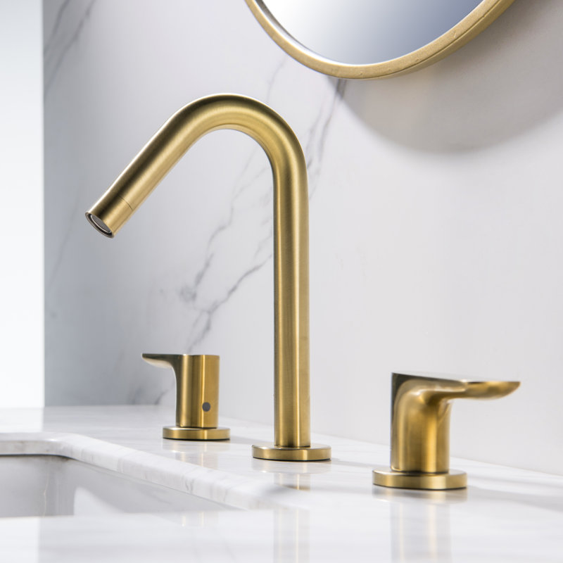 Widespread 2-handle Bathroom Faucet, Brushed Gold