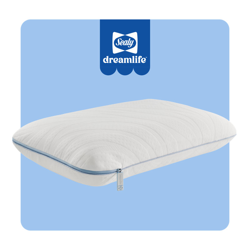 Sealy Dreamlife Memory Foam Medium Pillow, 1, Standard