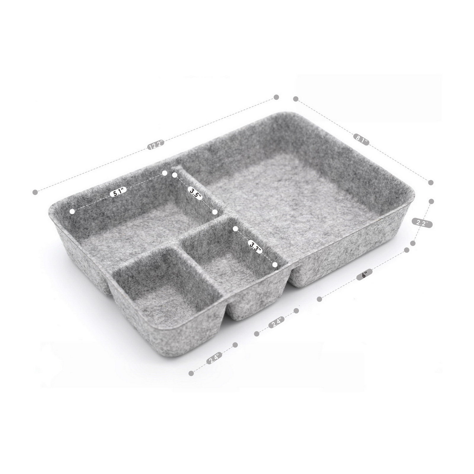 Anadia 3'' H x 8.1'' W x 12'' D Organizer Set, Gray x 2