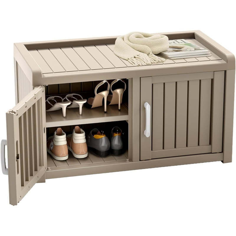 Banc de rangement pour chaussures, Marron clair