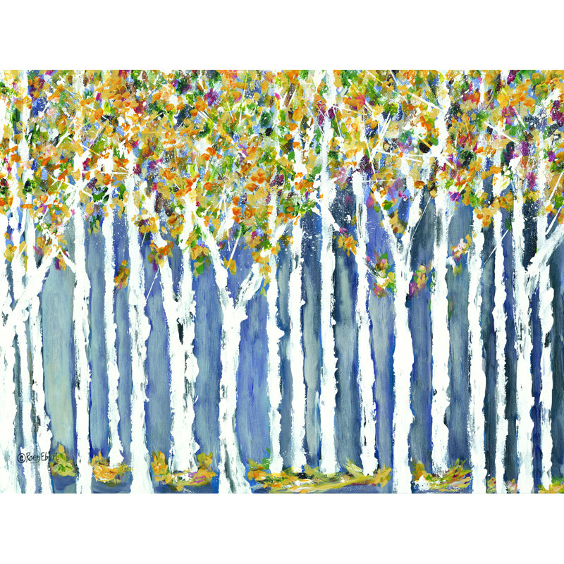 Bouleaux - peinture sur toile tendue, H 30 po x l 40 po