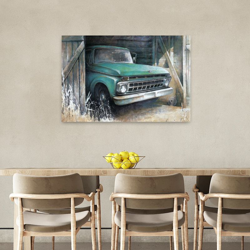 Ce vieux camion, art architectural rétro, H 36 po x l 24 po