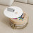 Modern Round Lift-Top Coffee Table with Storage & 3 Ottoman White & Natural-908922715