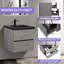 24 po Meuble-lavabo mural flottant avec comptoir simple en quartz noir gris-2126652698