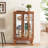 Elegant 2-Door Curio Cabinet With Tempered Glass Doors, Mirrored Back Panel, And Adjustable Shelves - Lighted Display Cabinet For Home And Office (Light Bulb Included)-13946762