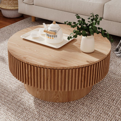 Table basse ronde avec rangement, table basse moderne