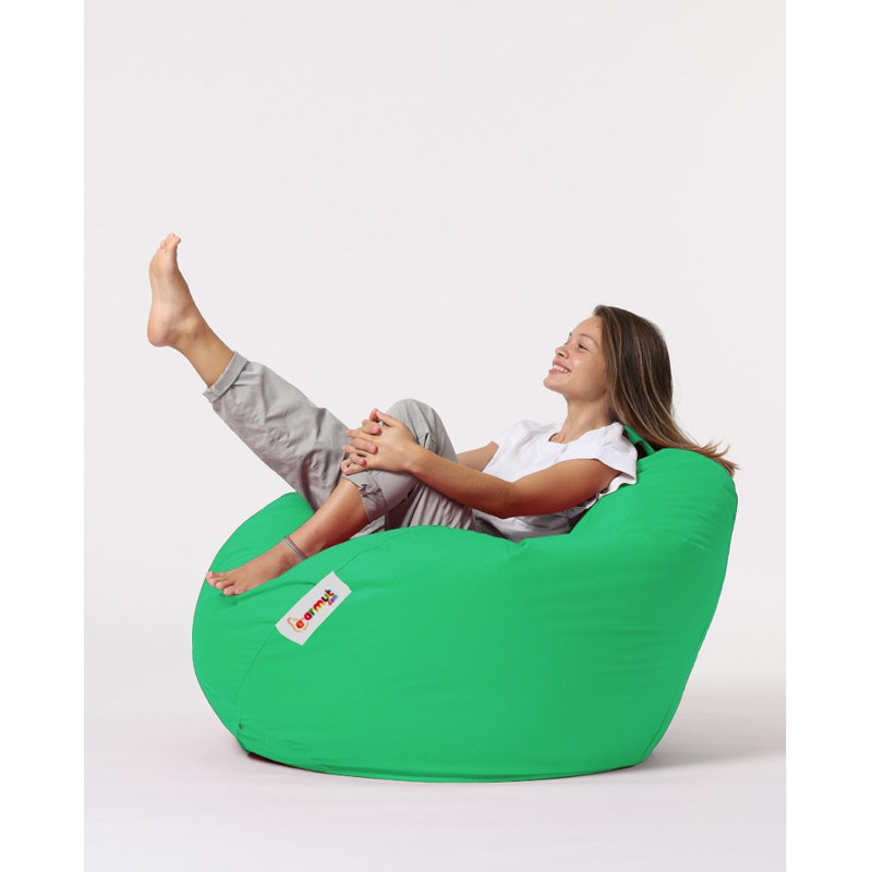 Fauteuil à billes de qualité supérieure, vert uni, 45,3 po x 51,2 po x 15,4 po | 100% polyester imperméable, rembourré avec 100% de mousse de styromousse originale | Système de fermeture à glissière caché, moderne et élégant pour le divertissement en plein air