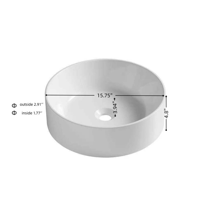 Modern Round Solid Surface Vessel Basin